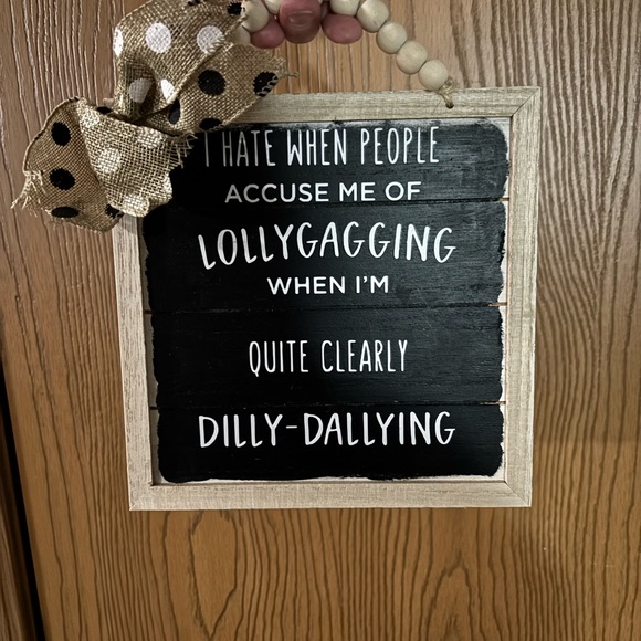 Black and White Funny Wooden Hanging Sign Decor - Picture 2 of 3